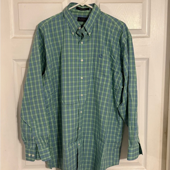 Men's Green Plaid Shirt - Picture 1 of 3